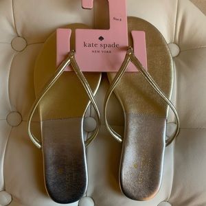Kate Spade-Gold Sandals-Size 8